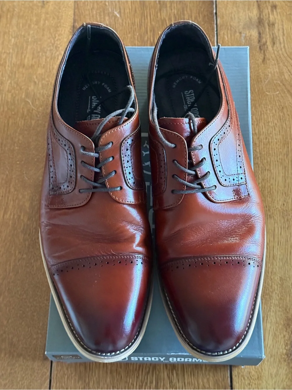 Stacy Adams Men's Cap-Toe Oxfords in Chestnut Brown